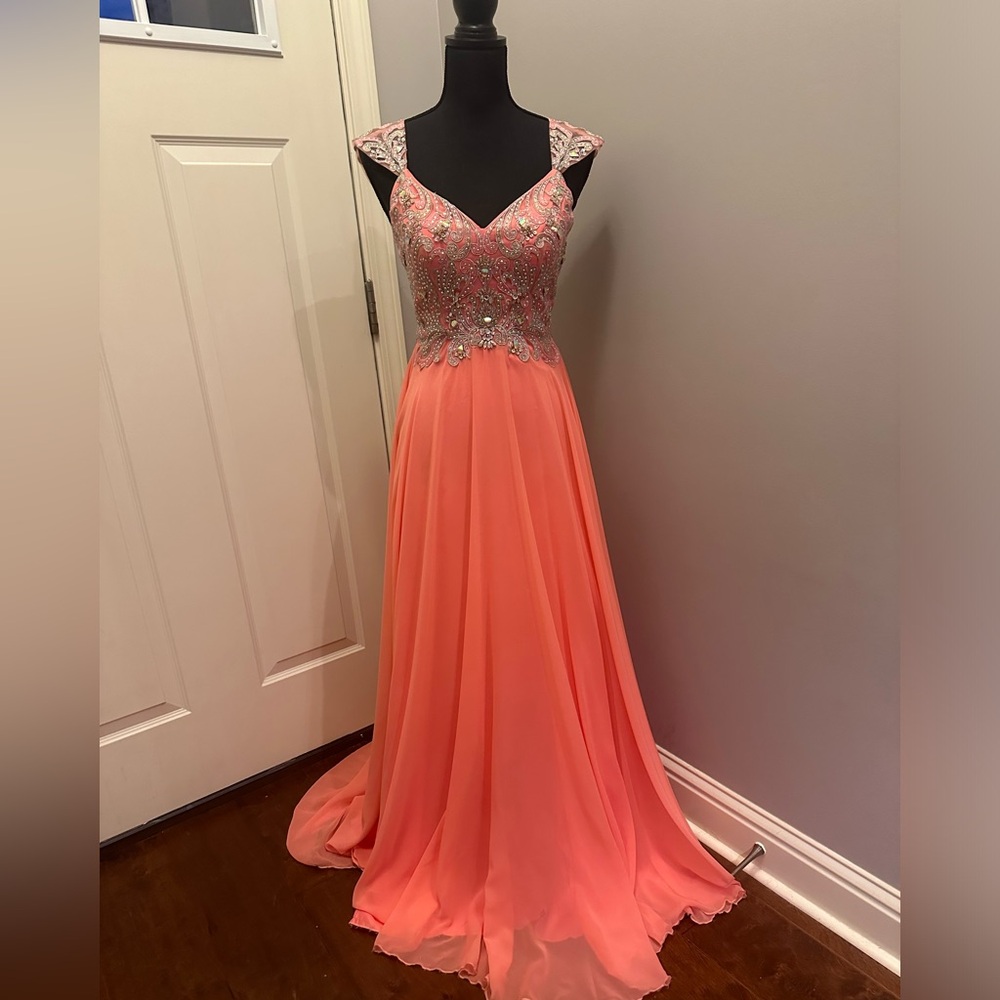 Tiffany Size 2 coral gown